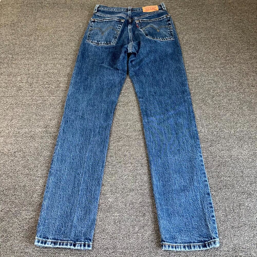 Levi's 501 Original Fit Jeans Women's 24x30 Blue Denim Medium Wash Button Fly
